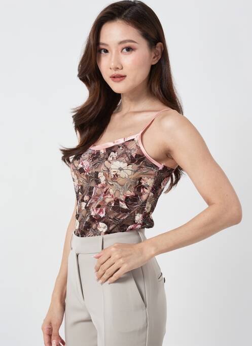 Top stretch fines bretelles rose ENTRACTE femme