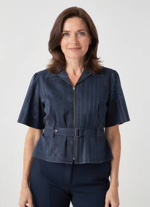 Veste casual poches bleu PIER BÉ femme