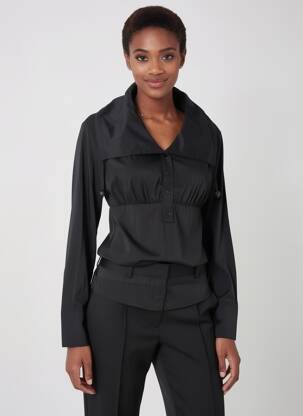 Blouse manches longues manches longues noir FINETTE femme