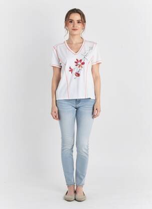 Top manches courtes manches courtes blanc CAP JULUCA femme