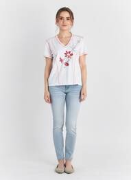 Top manches courtes manches courtes blanc CAP JULUCA femme
