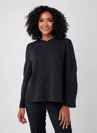 Pull col v manches longues noir JEAN GIRARD femme