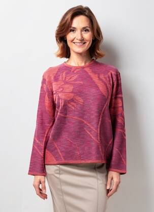 Pull coupe droite manches longues violet EDWIGE femme