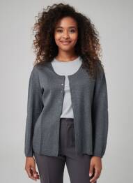 Gilet manches longues fermeture boutonnée sur le devant gris FINETTE femme