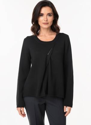 Pull col rond manches longues noir ARMOR LUX femme