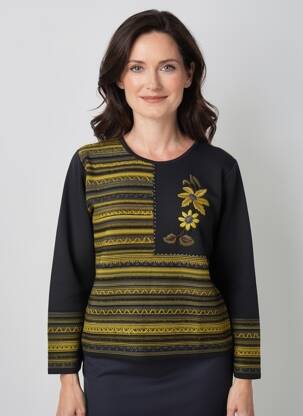 Pull coupe cintrée manches longues vert FINETTE femme