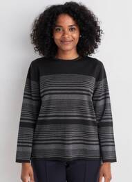Pull col rond manches longues noir ELEANE femme
