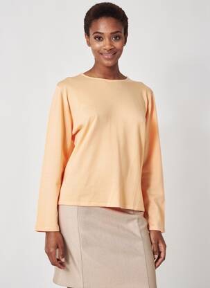 Pull coupe droite manches longues orange MONTAGUT femme