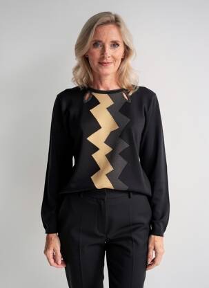 Pull coupe cintrée manches longues noir FINETTE femme