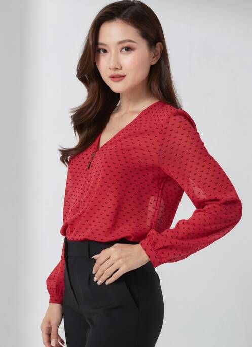 Blouse imprimé fantaisie manches longues rouge BLACK MOJITO femme