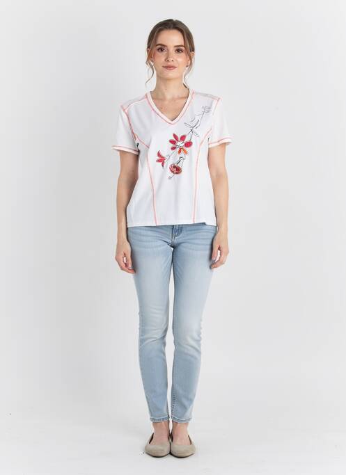Top manches courtes manches courtes blanc CAP JULUCA femme