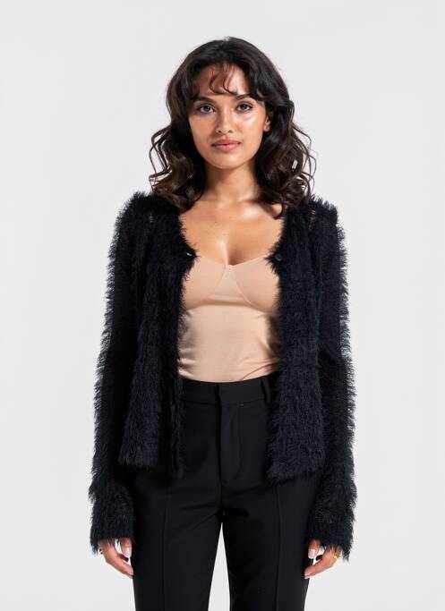 Gilet manches longues fermeture boutonnée sur le devant noir MD'M femme