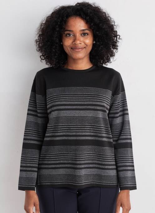 Pull col rond manches longues noir ELEANE femme