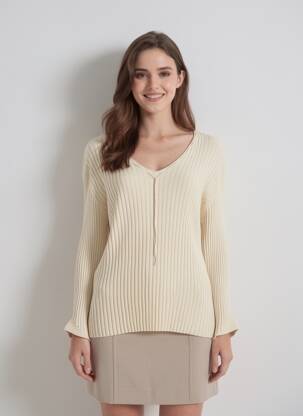 Top manches longues manches longues beige MSN femme