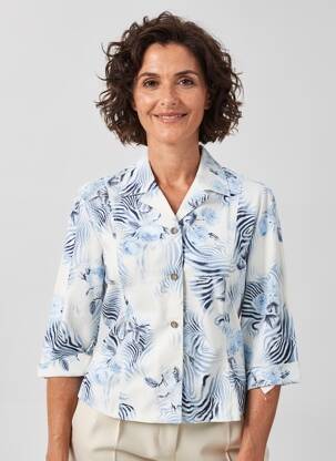 Chemisier coupe cintrée manches longues bleu CLAUDE DE SAIVRE femme
