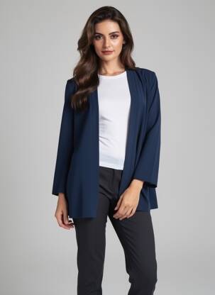 Veste casual epaulette bleu PIER BÉ femme