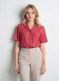 Chemisier manches courtes manches courtes rouge PIER BÉ femme