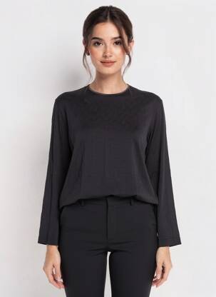 Top stretch manches longues noir PIER BÉ femme