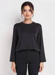 Top stretch manches longues noir PIER BÉ femme