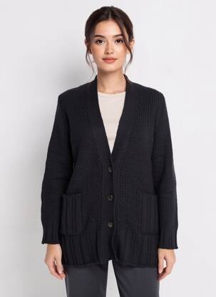 Gilet manches longues stretch noir RODAM femme