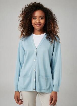 Gilet manches longues stretch bleu MONTAGUT femme