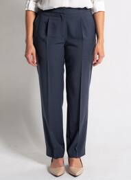 Pantalon slim tissage popeline taille normale bleu BIESSE femme