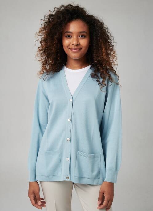 Gilet manches longues stretch bleu MONTAGUT femme