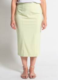 Jupe longue fermeture zippée au dos vert PRUNELLE femme