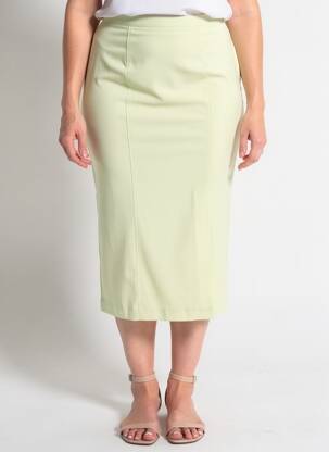 Jupe longue fermeture zippée au dos vert PRUNELLE femme