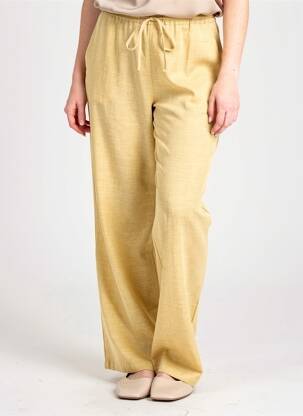 Pantalon droit taille élastique taille normale jaune PRUNELLE femme