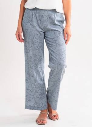 Pantalon droit tissage crêpe taille normale bleu PIER BÉ femme