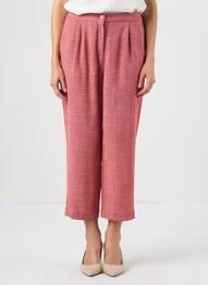Pantacourt coupe droite taille normale rouge PRUNELLE femme