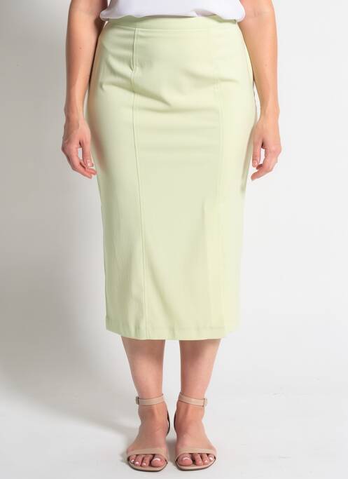 Jupe longue fermeture zippée au dos vert PRUNELLE femme