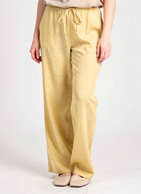 Pantalon droit taille élastique taille normale jaune PRUNELLE femme