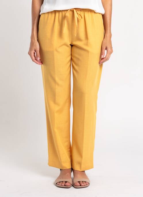 Pantalon droit tissage popeline taille normale orange PIER BÉ femme