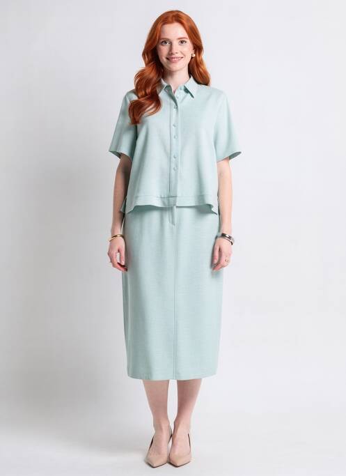 Ensemble jupe coupe cintrée bleu PRUNELLE femme