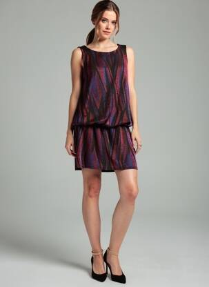 Robe courte coupe fluide sans manche noir REVD'ELLE femme