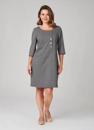 Robe courte manches 3/4 manches 3/4 gris HIPPOCAMPE femme