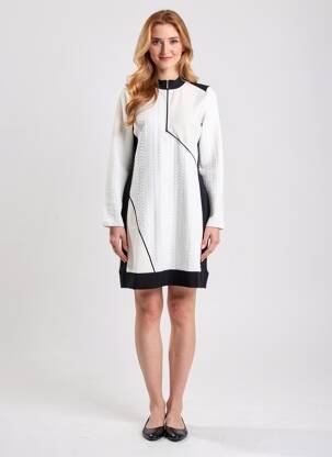Robe courte manches longues manches longues beige MALOKA femme