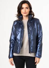 Doudoune poches sans capuche bleu ÉTYMOLOGIE femme