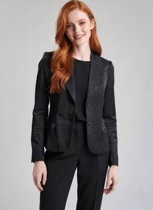 Veste chic fermeture boutonnée sur le devant noir AVERSIA femme