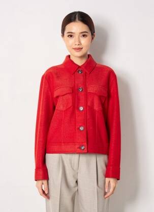 Veste casual poches rouge BARBARA LEBEK femme