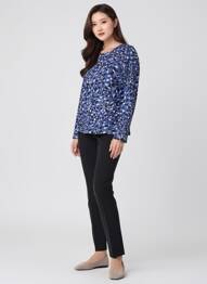 Top stretch manches longues bleu GUY DUBOUIS femme