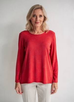 Top stretch manches longues rouge VISION NIGHT femme