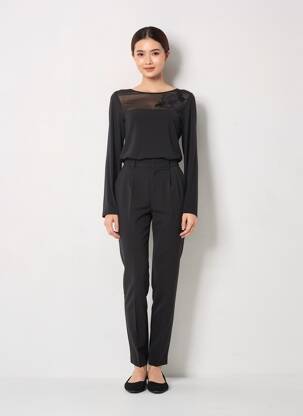 Top tissage jersey manches longues noir JANIRA femme