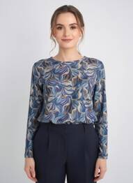Top stretch manches longues bleu GRIFFON femme