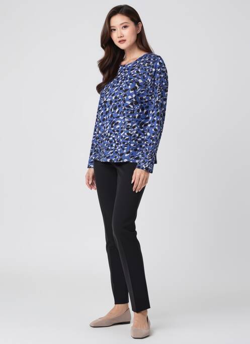 Top stretch manches longues bleu GUY DUBOUIS femme