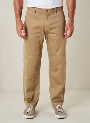 Pantalon chino tissage popeline taille normale marron DAYTONA homme