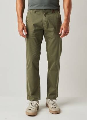 Pantalon chino stretch taille normale vert IRON AND RESIN homme