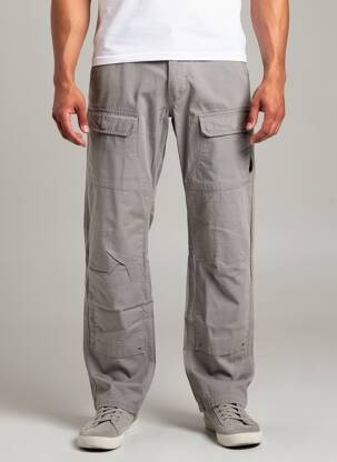 Pantalon cargo coupe droite taille normale gris DAYTONA homme